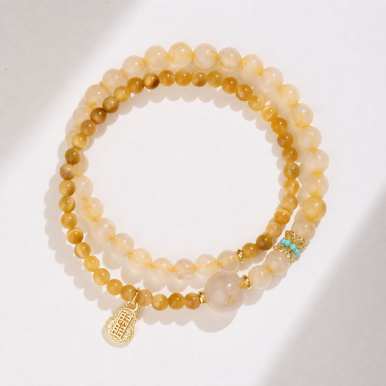 金絲のひかり｜タイガーアイとルチルクォーツの天然石ブレスレット